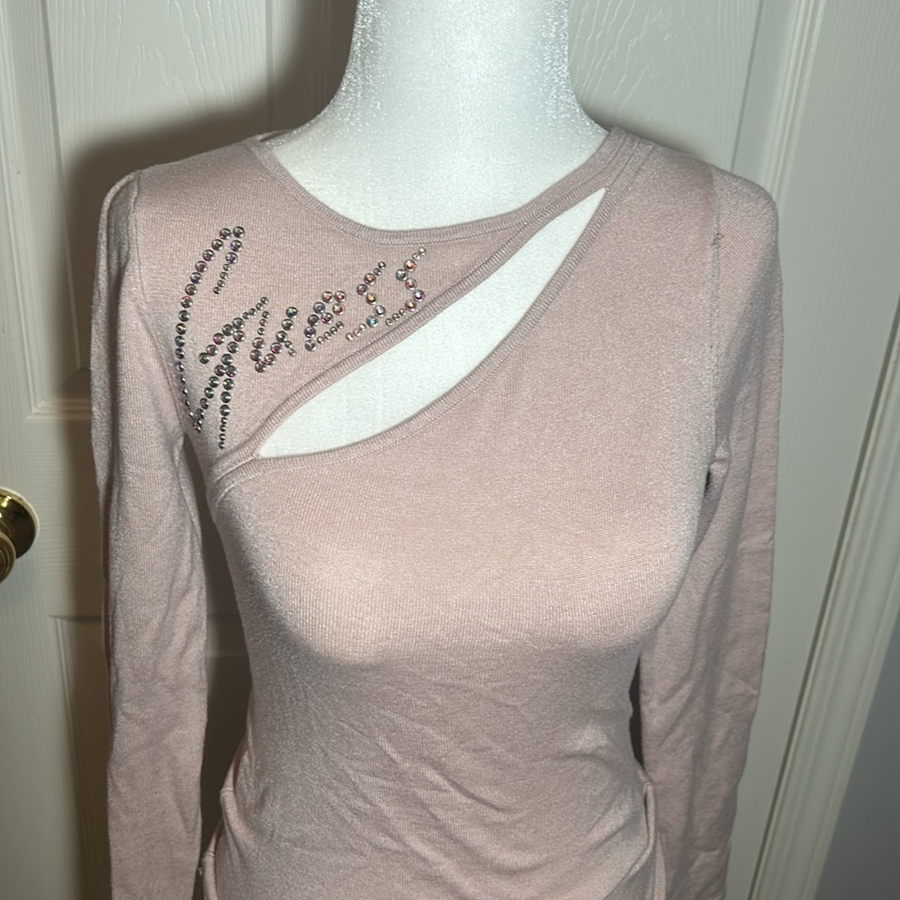 Guess Rhinestone Script Logo Sweater - Picture 3 of 6